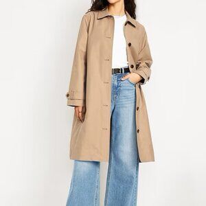 Old Navy Women's Oversized Deconstructed Water Resistant Mac Trench Coat Size S